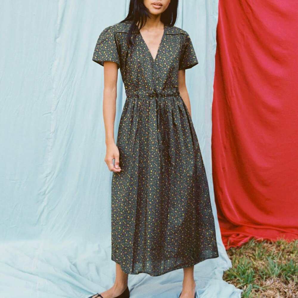 Christy Dawn. The Simple Dawn Dress. Noir Pear Harvest. XS